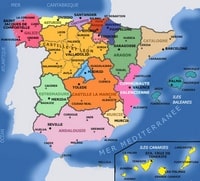 carte régions Espagne