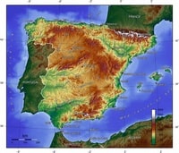 carte relief Espagne