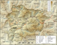 carte Andorre villes villages relief altitude tunnels