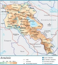 Carte Arménie villes routes relief altitude sites touristiques