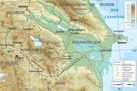 Carte Azerbaïdjan relief altitude villes routes