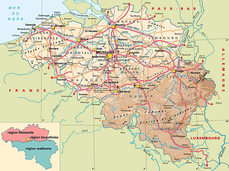 carte de belgique - Image