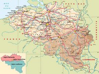 carte Belgique villes routes autoroutes aéroports
