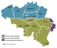 carte communautés flamande française germanophone Belgique
