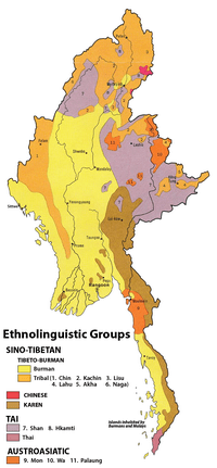 Carte Birmanie langue