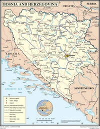 carte Bosnie Herzégovine ville route