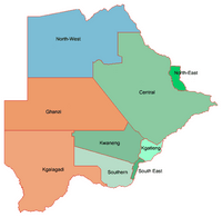carte région Botswana