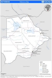 grande carte Botswana région