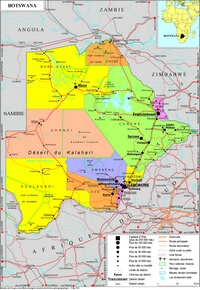 grande carte Botswana route