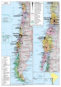 Carte Chili ville région route autoroute aéroport
