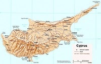carte Chypre régions relief routes villes