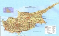 carte Chypre routes villages distances