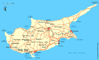 carte Chypre villes routes lieux touristiques