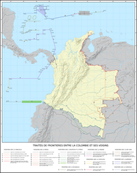 grande carte Colombie frontière