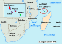 carte archipel Comores simple