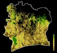 Carte Côte Ivoire intégrité forêt