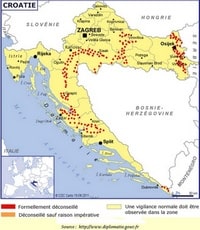 carte Croatie mines antipersonnel