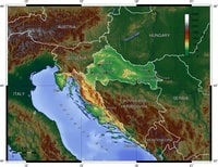 carte Croatie relief altitude