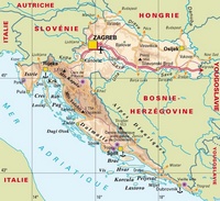 carte Croatie villes capitale aéroport principal ports routes