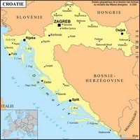 carte Croatie villes capitale