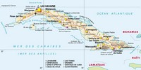 carte Cuba villes routes aéroports sommets montagneux