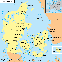 carte Danemark villes capitale localisation en Europe