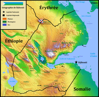 carte relief altitude Djibouti