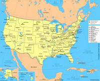 Carte États-Unis ville