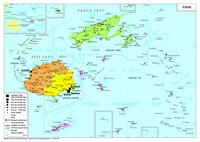 Carte Fidji ville route piste aéroport récif
