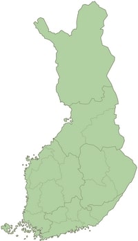 Carte Finlande vierge régions