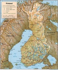 carte Finlande villes routes chemins de fer