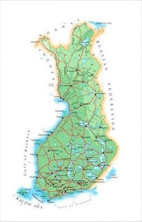 carte Finlande villes routes chemins de fer aéroport