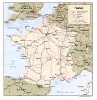 Carte routière France routes autoroutes chemins de fer