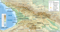 carte Géorgie ville relief altitude