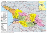 grande carte Géorgie région ville route