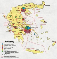carte Grèce type industrie