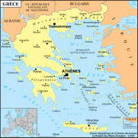 carte Grèce villes capitale localisation en Europe