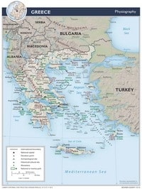 carte Grèce villes points culminants sites archéologiques