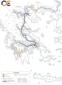 carte Grèce train gares ligne