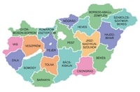 carte Hongrie comitats (régions)