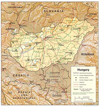 carte Hongrie villes routes autoroutes chemins de fer