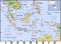 carte Indonésie en anglais