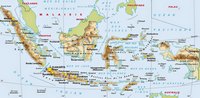carte Indonésie villes montagnes sommets montagneux
