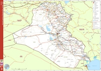 grande carte routière Irak route