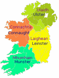 carte Irlande régions (provinces)