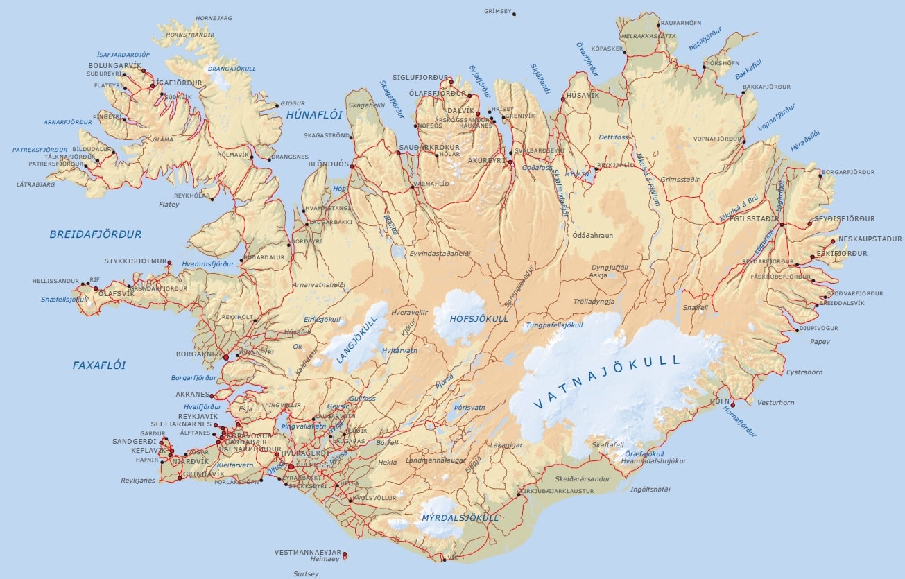 carte islande - Image