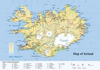 Carte de l'Islande touristique avec l'altitude