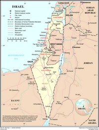 Carte Israël ville route région chemin de fer