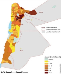carte Jordanie densité population
