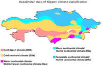 Carte Kazakhstan climat